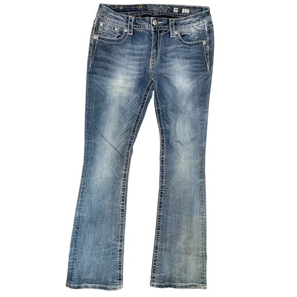 Miss Me Y2K medium wash bootcut angel wing embellished jeans size 29 - Picture 3 of 10